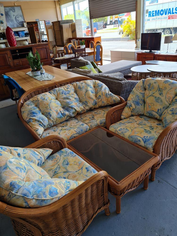 Wood Chair with Floral Foam — Cliffy's Cheaper Removals in Taree, NSW