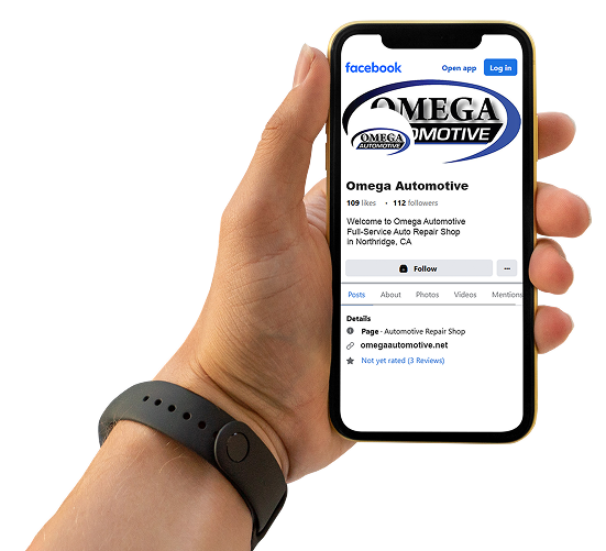Hand with a phone | Omega Automotive