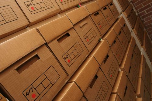 Cardboard Boxes of Company Records in a Secure Records Room — West Virginia — Watts Brothers Moving