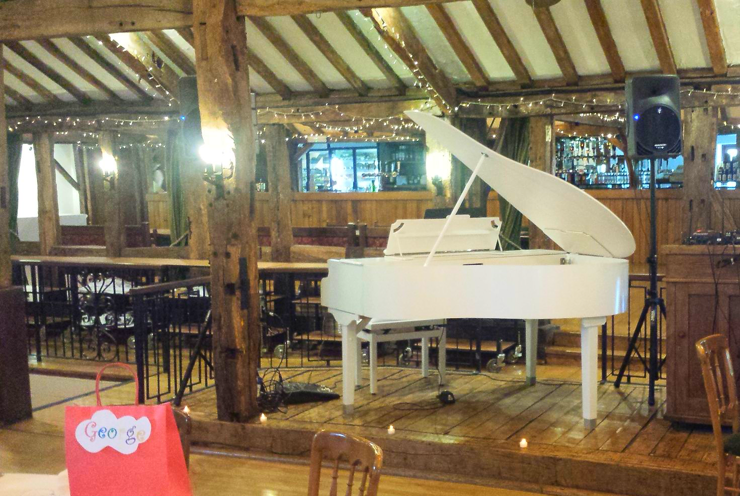 White grand piano shell