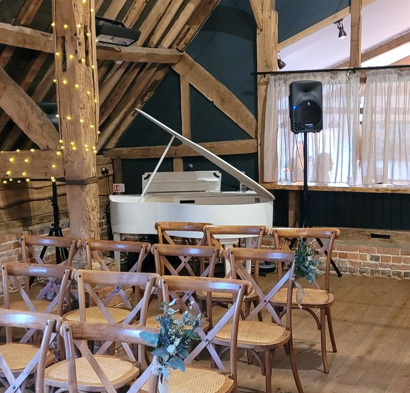 White grand piano shell