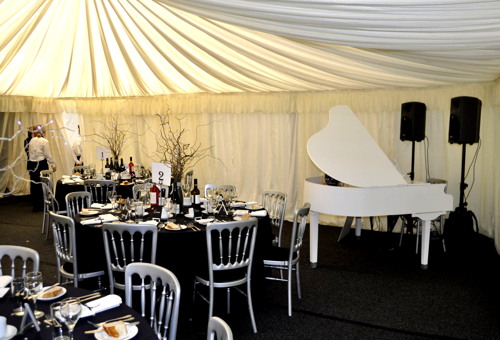 White grand piano shell