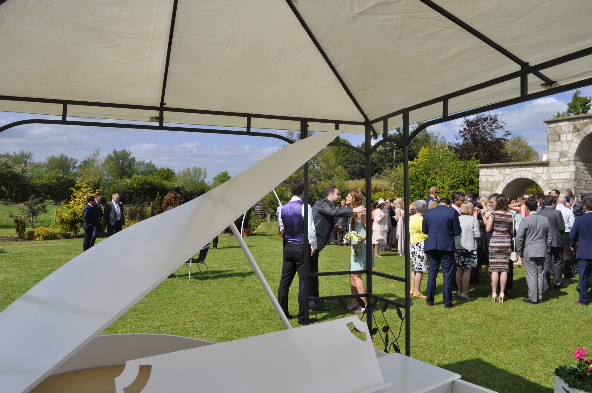 White grand piano shell