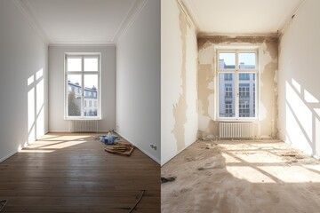 Room renovation: before and after. The