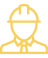 Yellow outline of person wearing a hard hat.