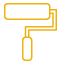 Yellow paint roller.