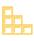 Yellow, stepped arrangement of squares; like a stack of blocks.