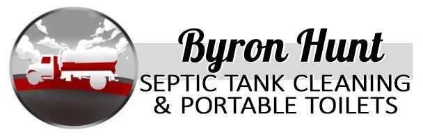 A logo for byron hunt septic tank cleaning and portable toilets