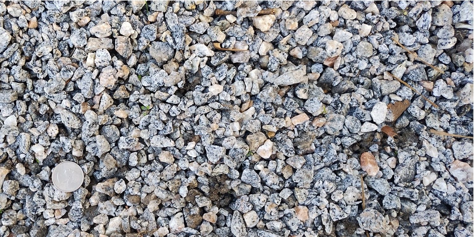 Close-up of gray and tan gravel.