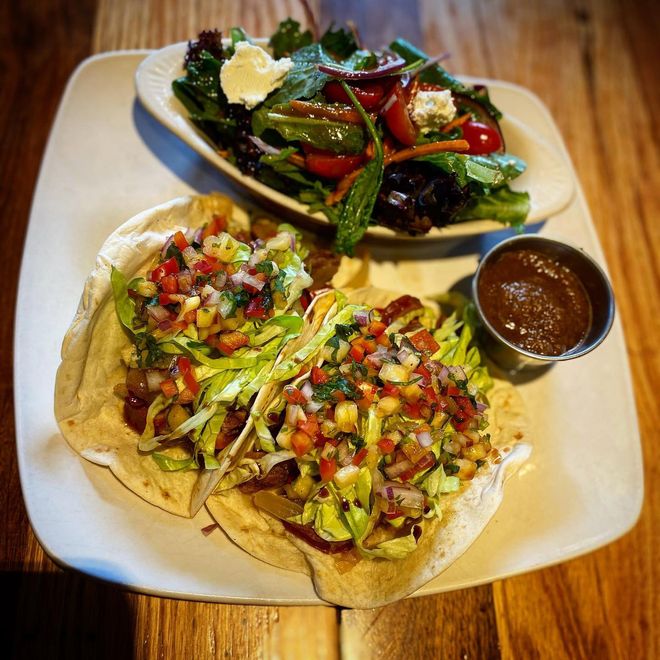 Steak Tacos With Side Salad — Telluride, CO — Floradora Saloon