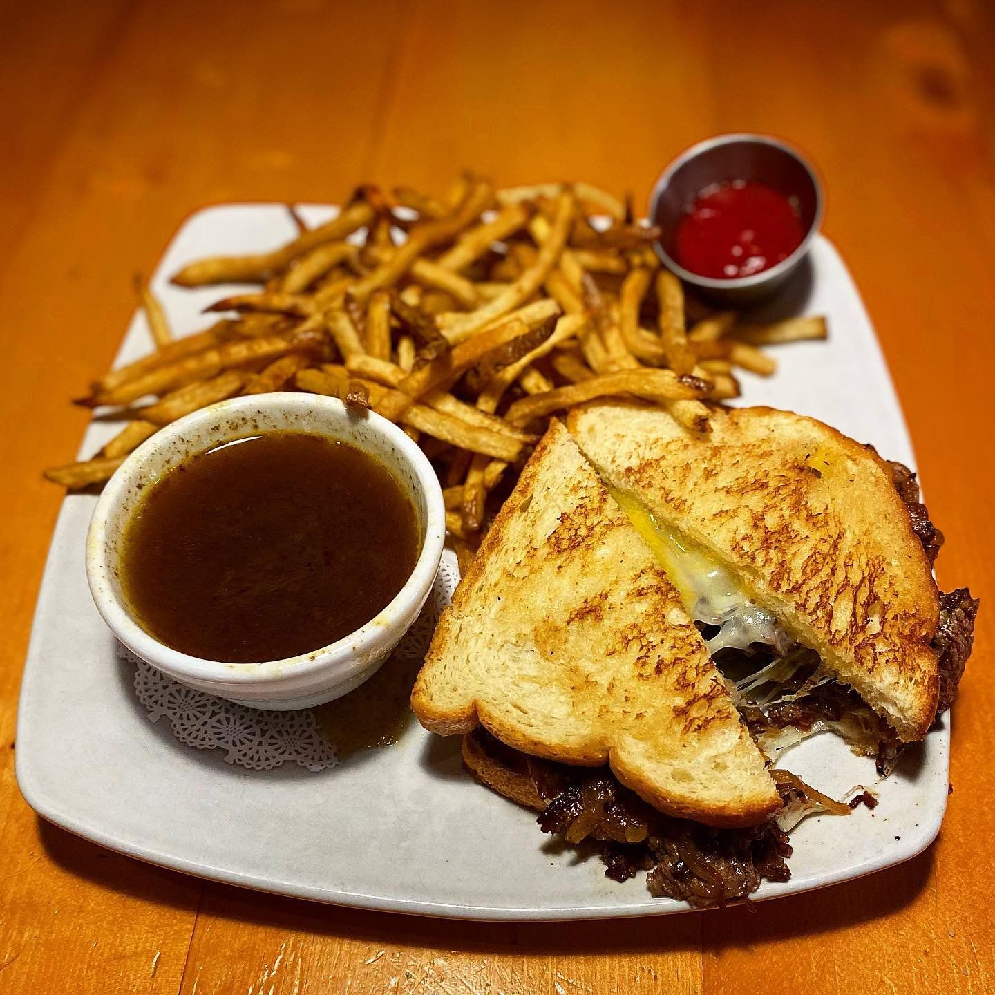 Short Rib Grilled Cheese With Fries — Telluride, CO — Floradora Saloon