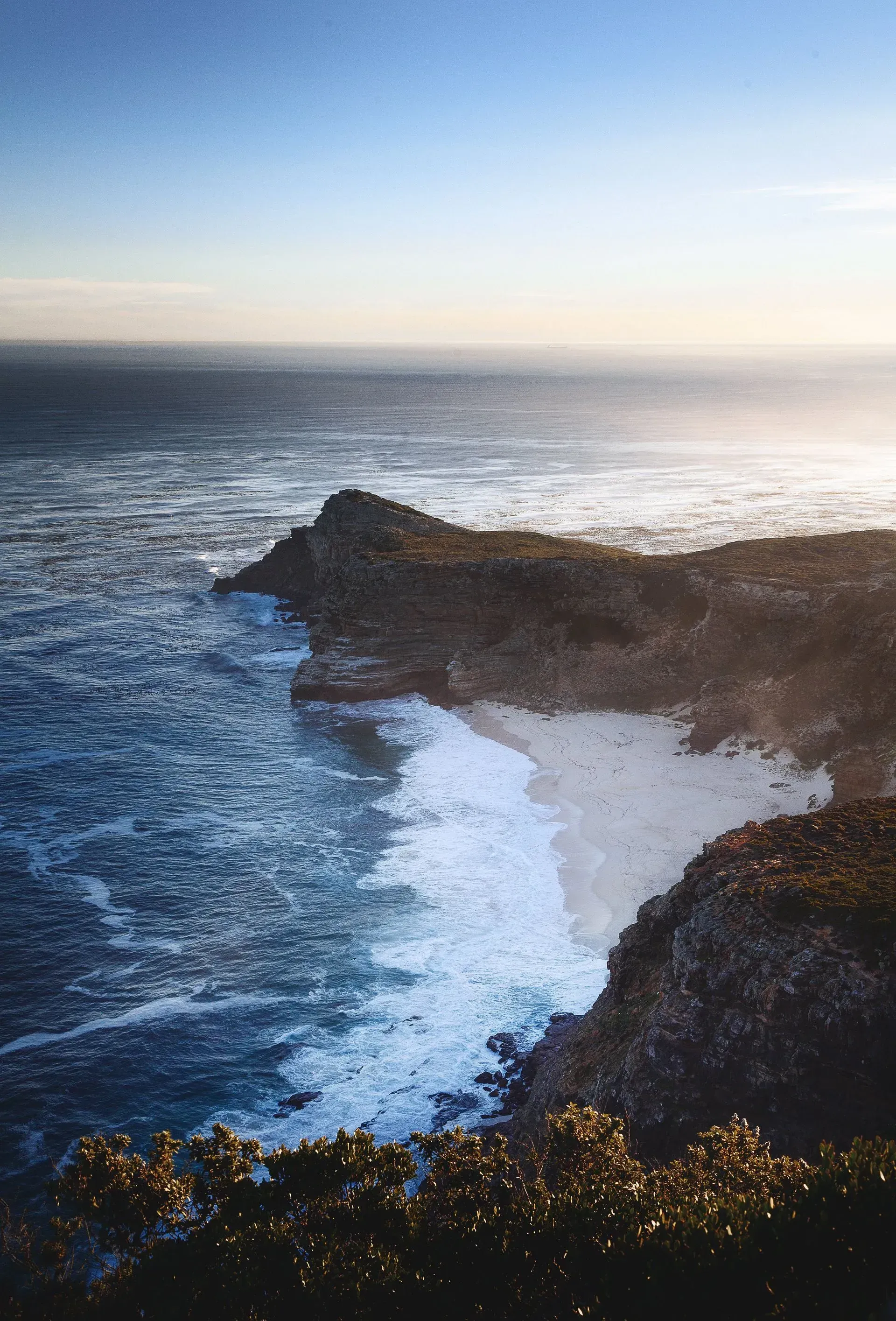 A view of a cliff overlooking the ocean