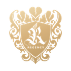A gold shield with the letter r on it