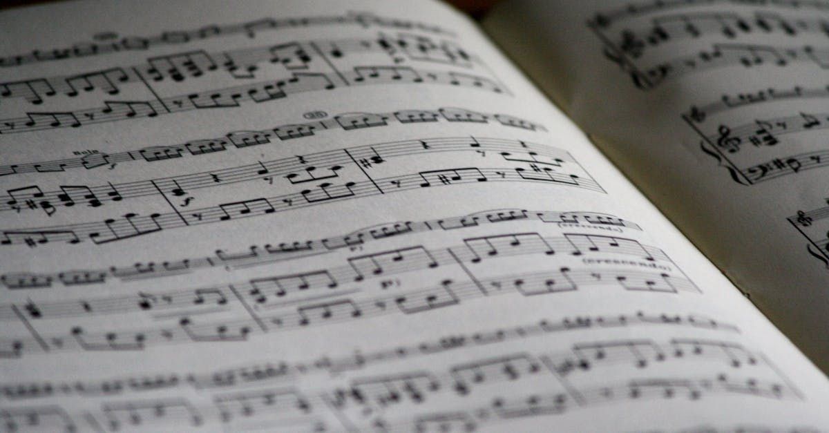 A close up of a sheet of music on a table