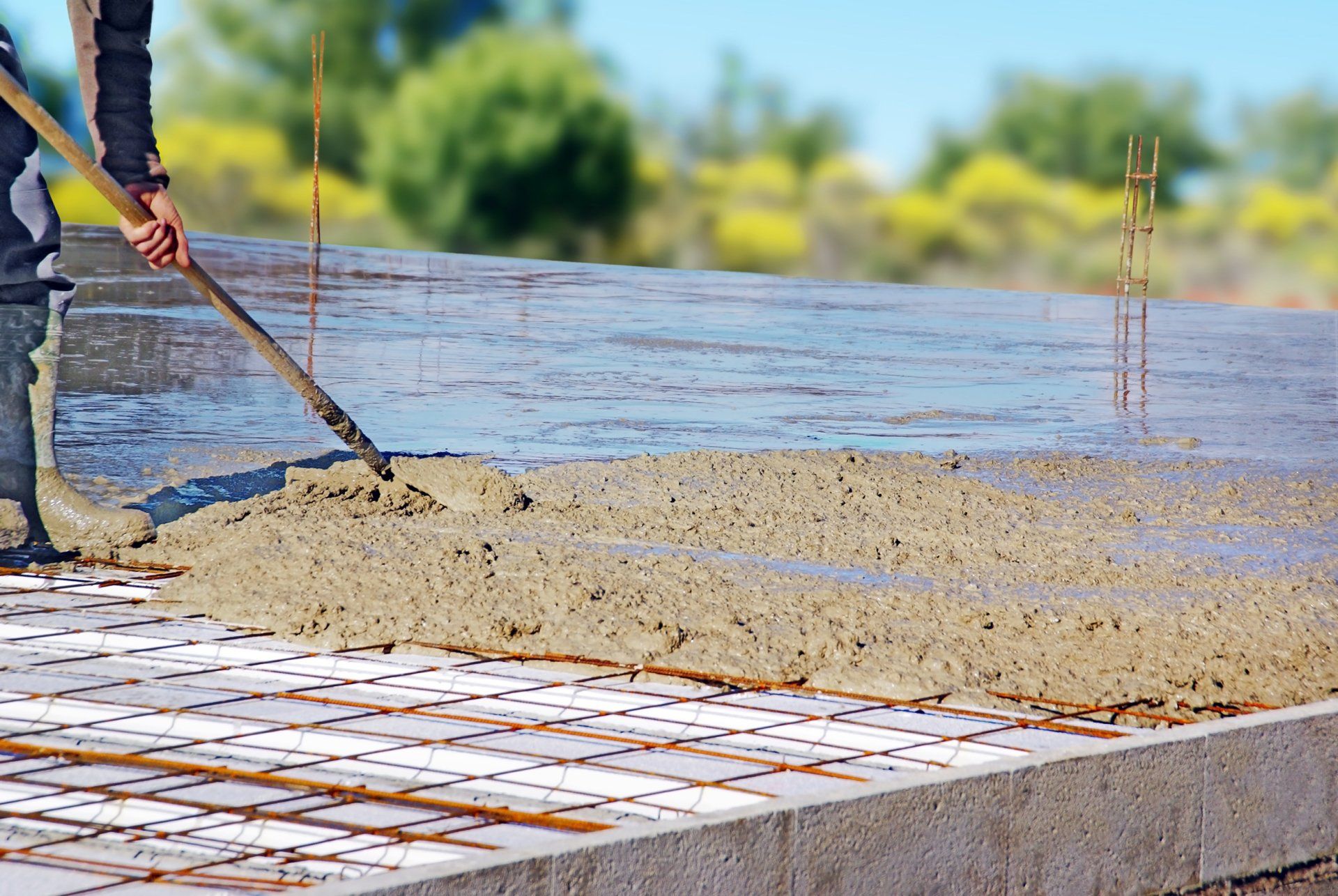 Concrete — Worker Applying Concrete in Omaha, NE