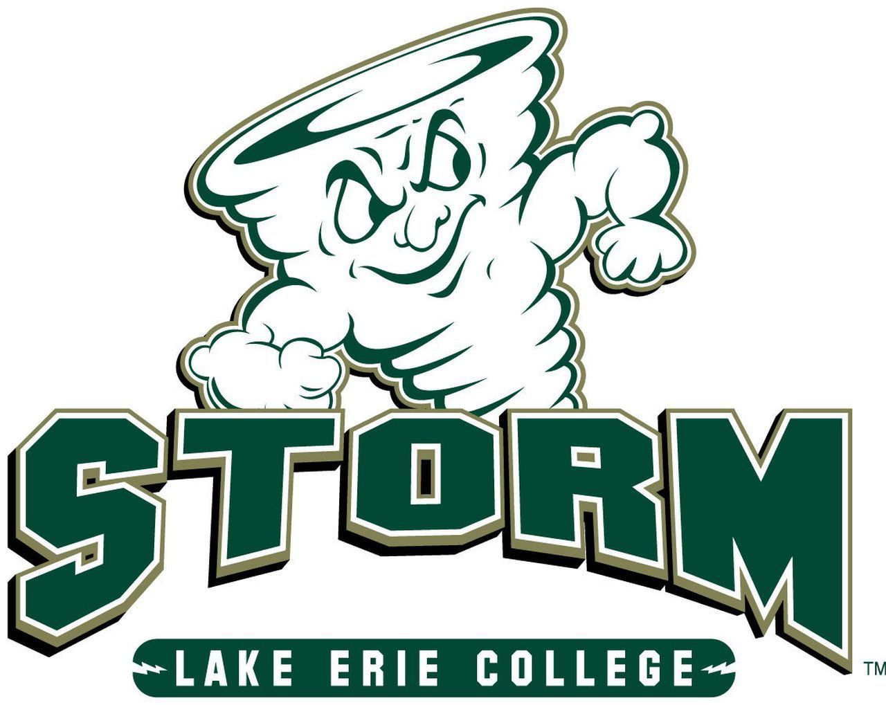 A logo for the lake erie college storm team