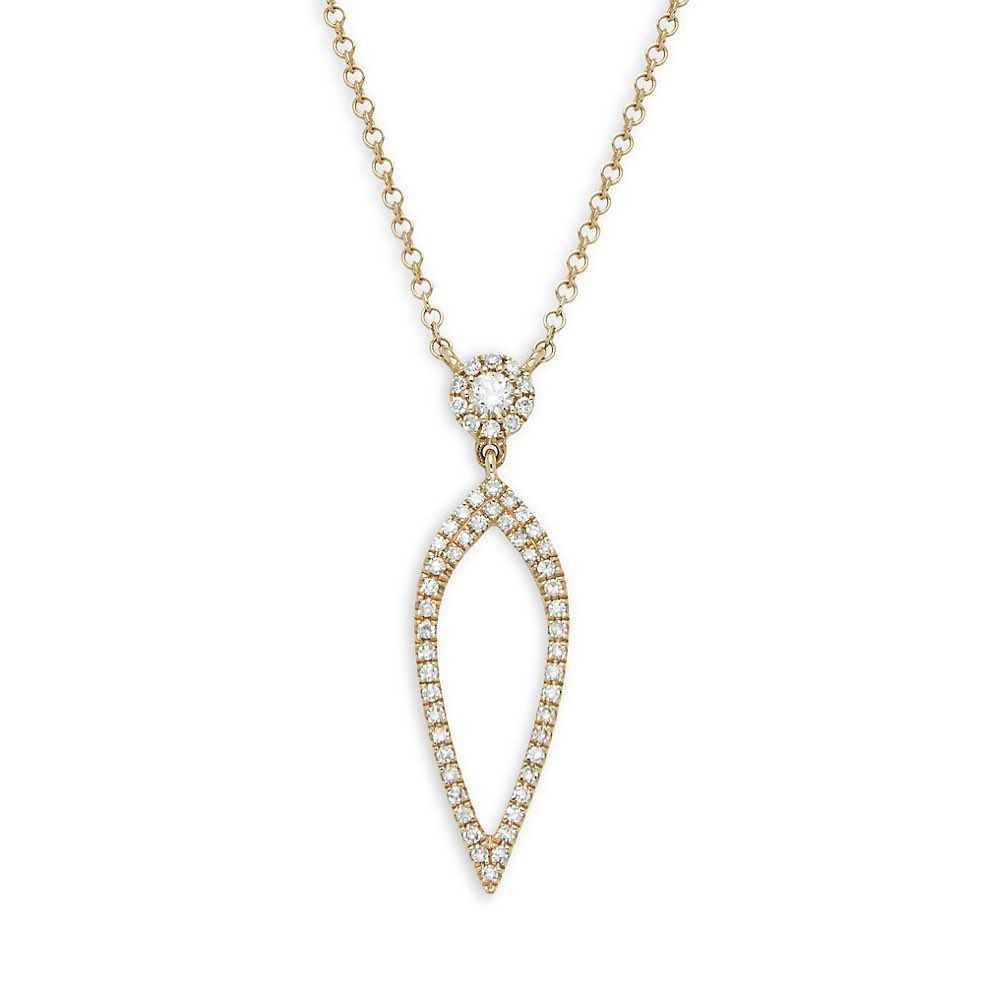 A necklace with a leaf shaped pendant on a chain