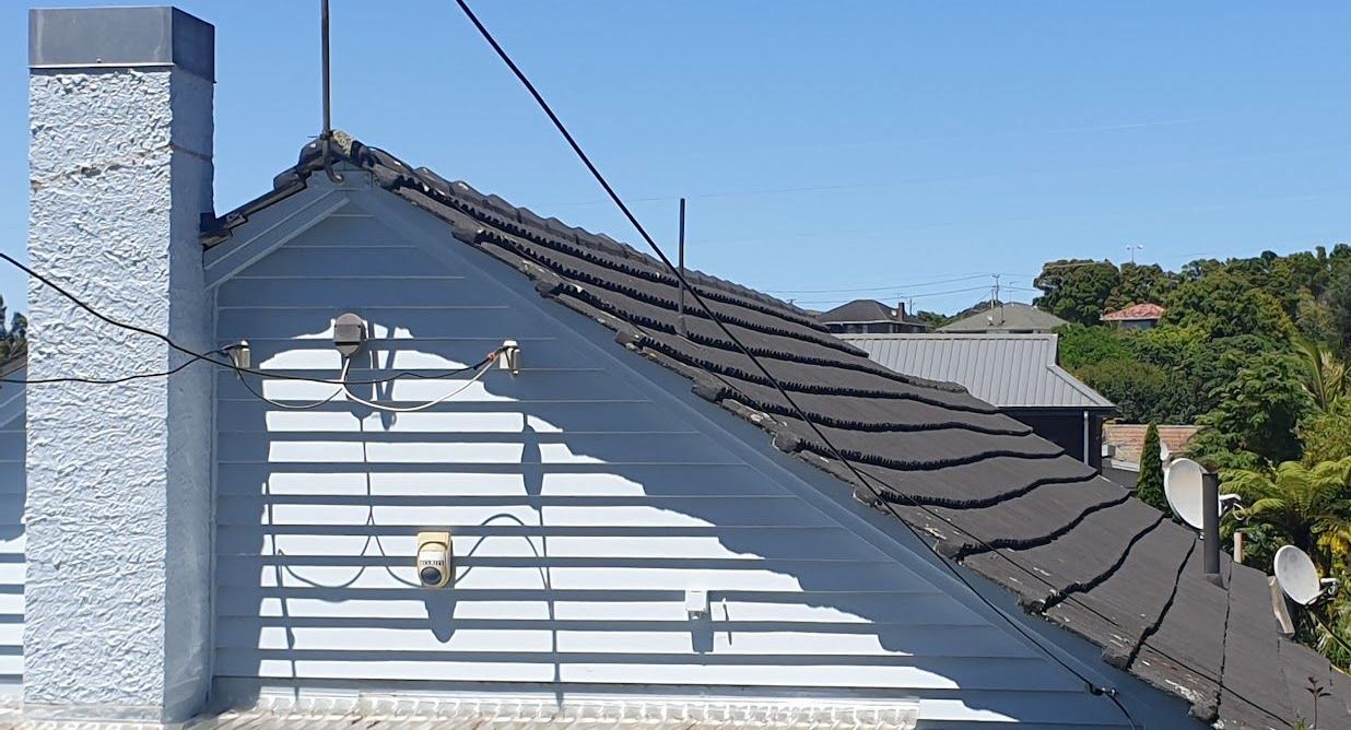 buckled roof