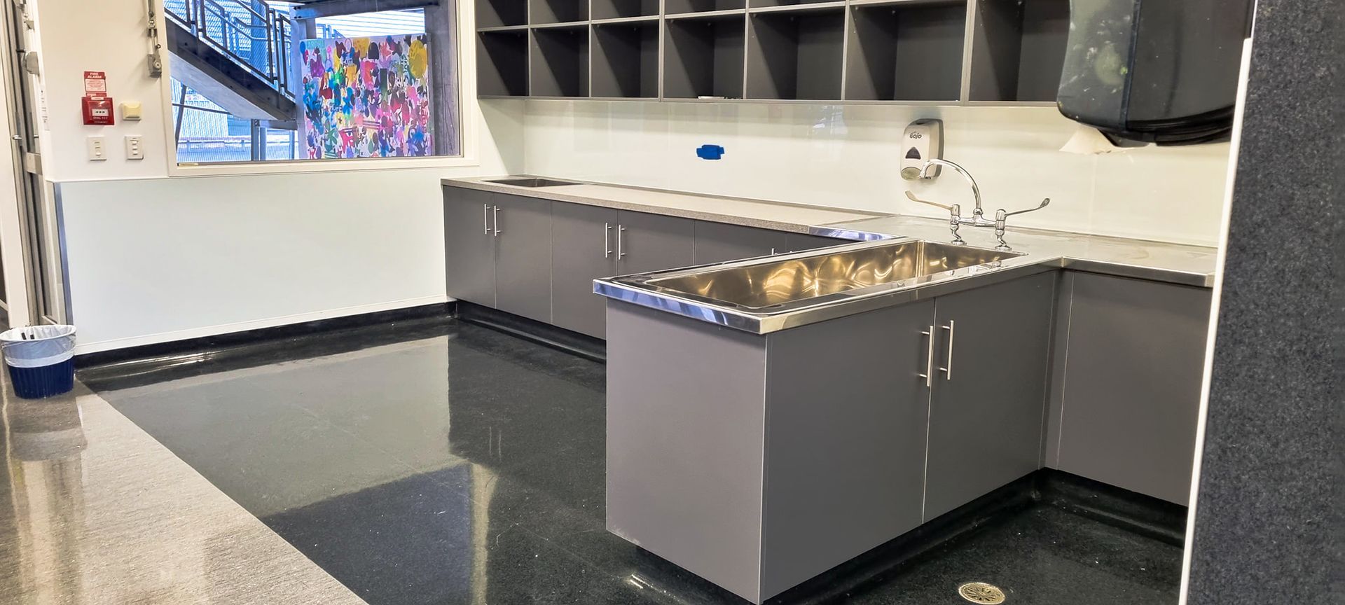 school stainless steel bench