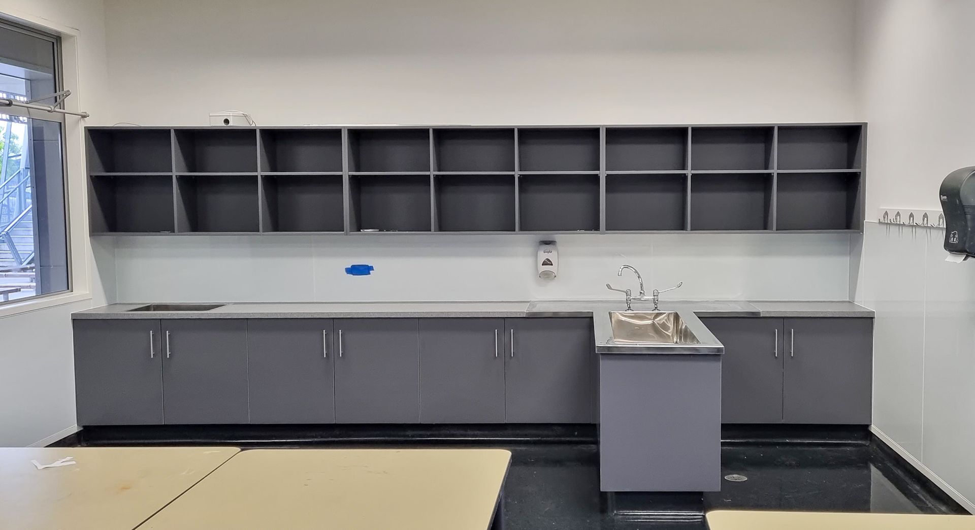 school stainless steel bench