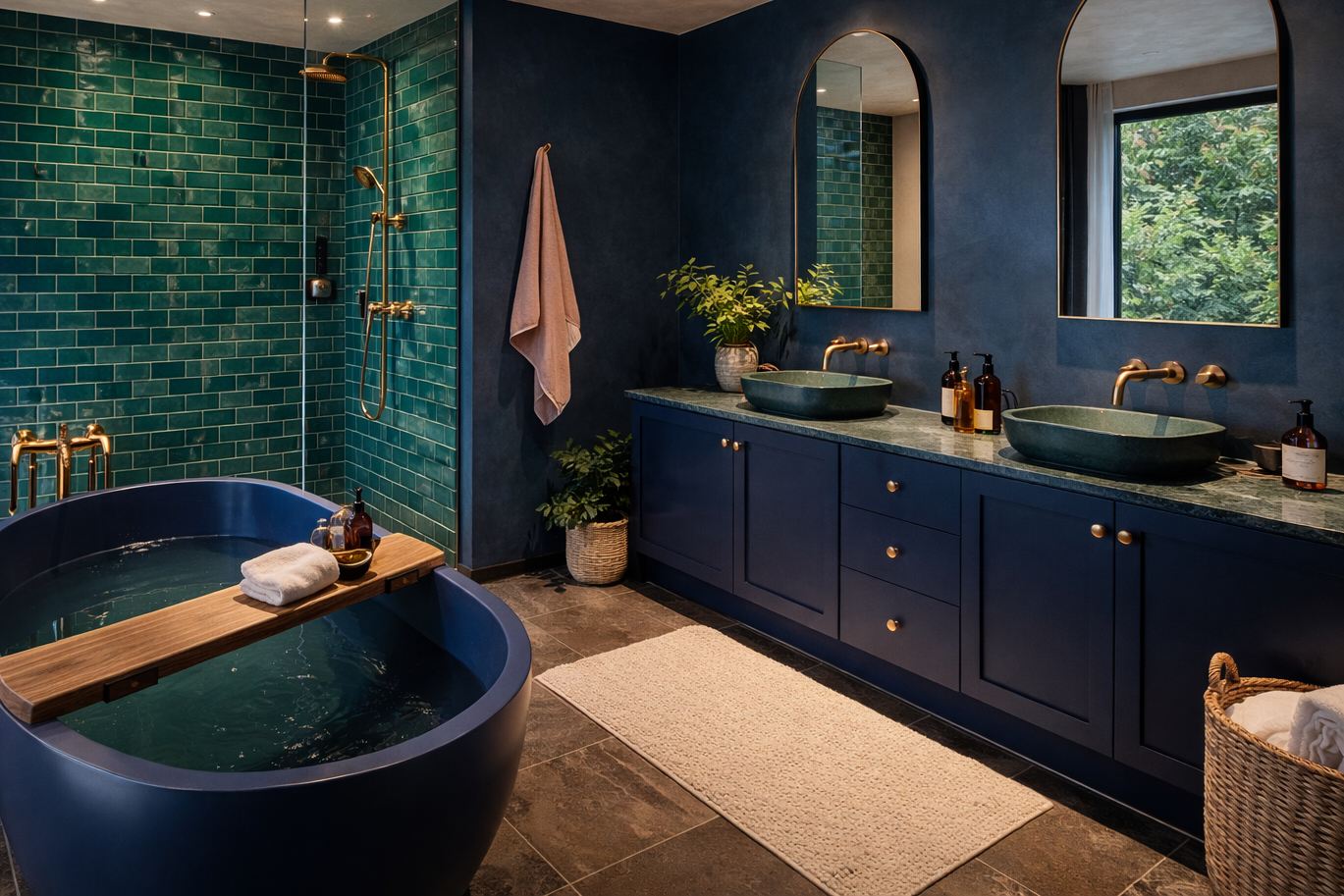 Elegant bathroom with gold accents