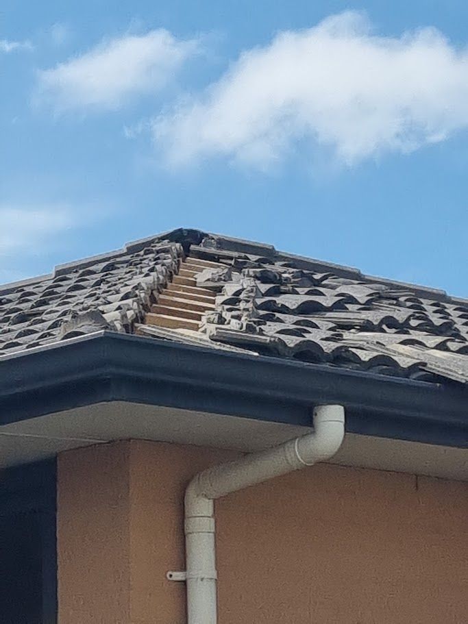 Roof tiles and Ridge tiles removed in extreme weather event