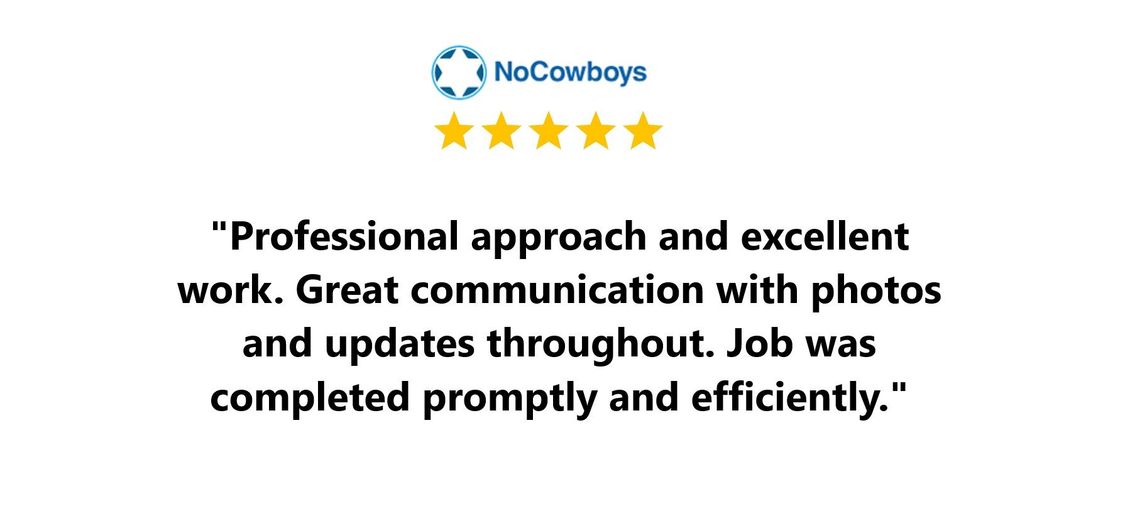 Professional approach and excellent work. Great communication with photos and updates throughout. Job was completed promptly and efficiently.