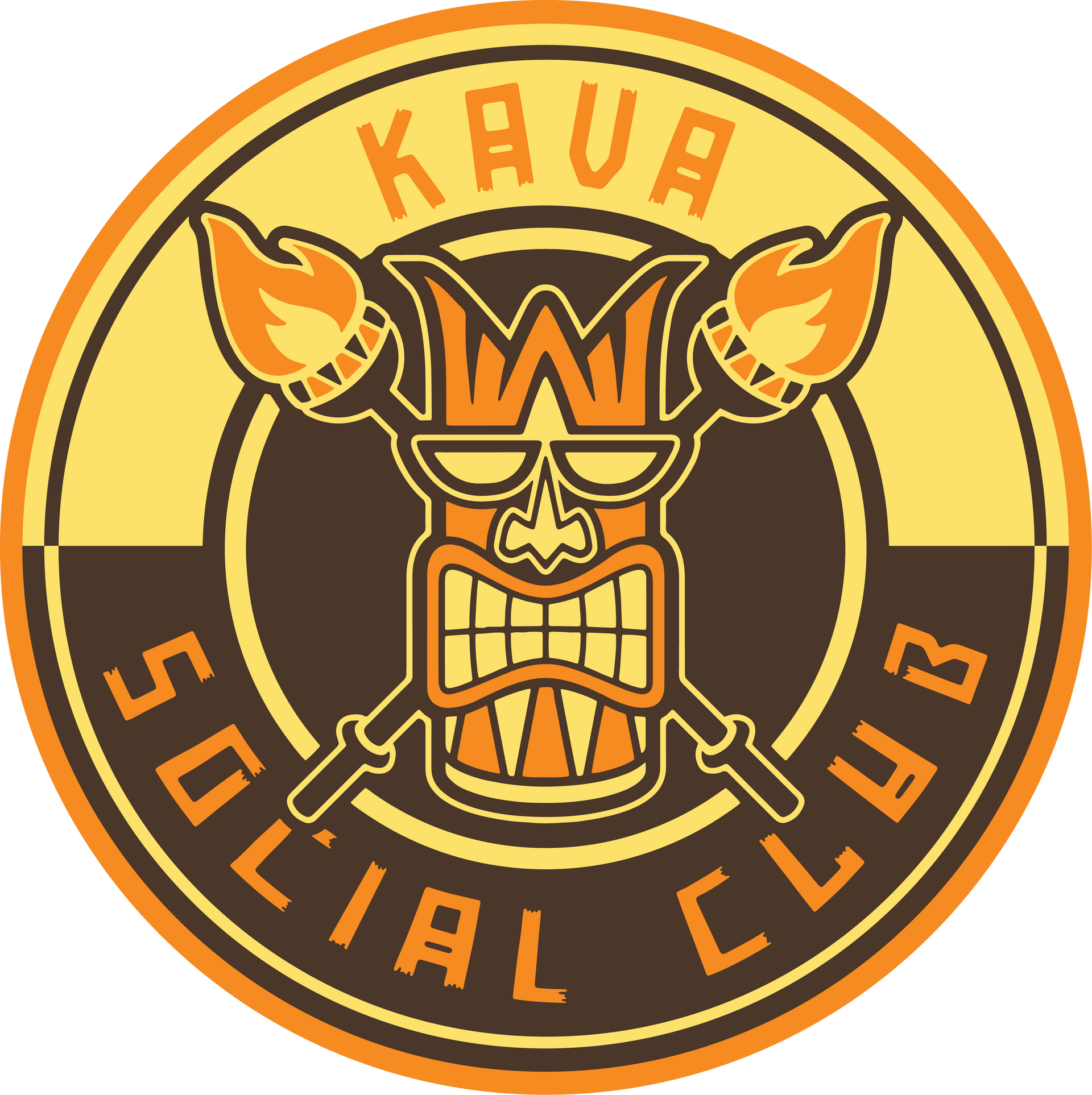 A logo for the kaua social club with a tiki on it