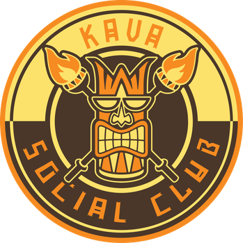 A logo for the kaua social club with a tiki on it