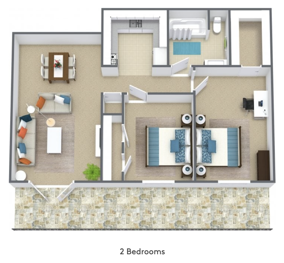 2 bedroom floorplan 3