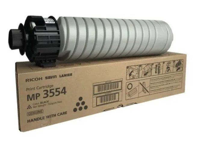 Um cartucho de impressão ricoh mp 3554 está em uma caixa