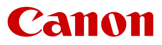 Um logotipo vermelho da Canon em um fundo branco
