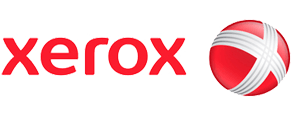 Um logotipo xerox vermelho e branco em um fundo branco
