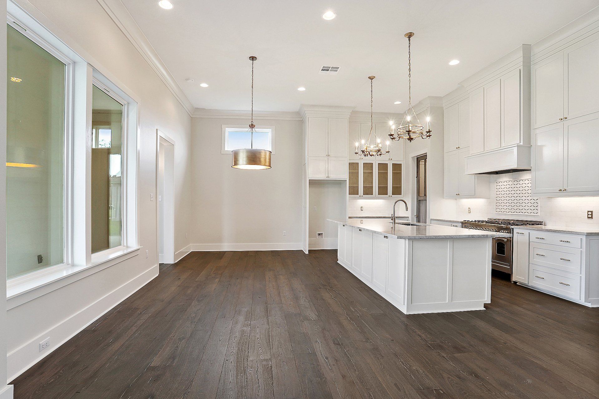 cypress floors in open concept