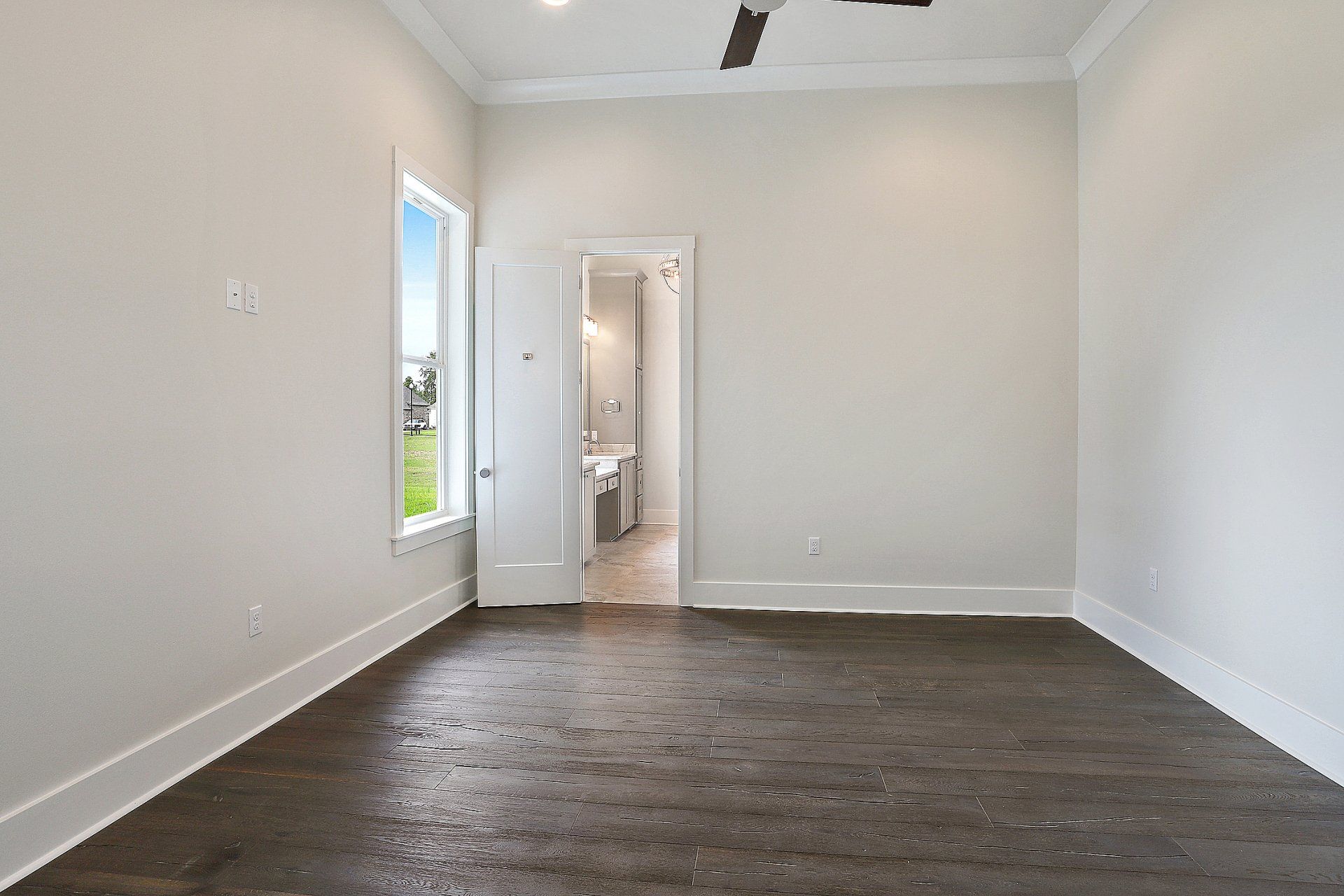 bedroom dark floors renovation