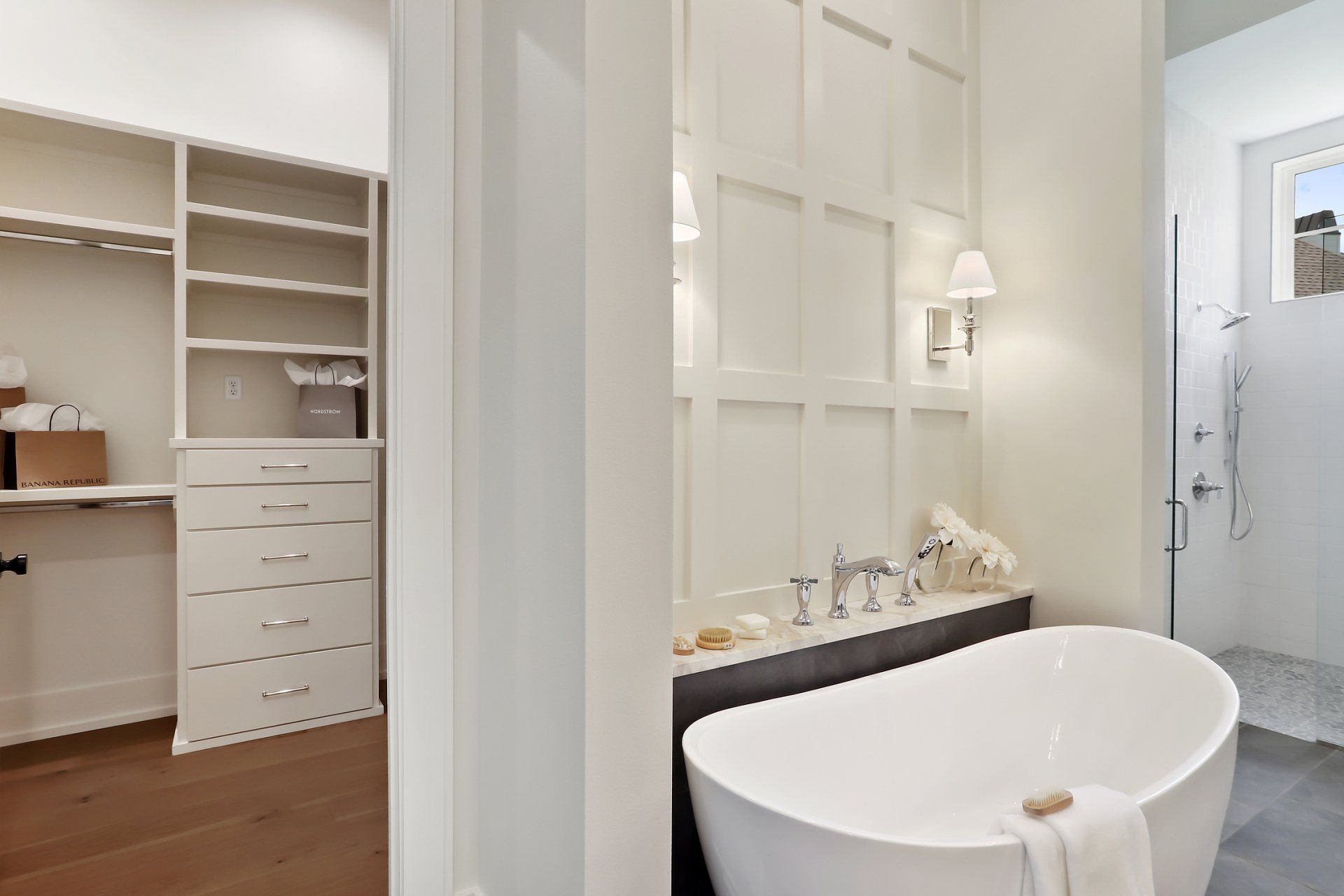 new home bathroom by LF Builders