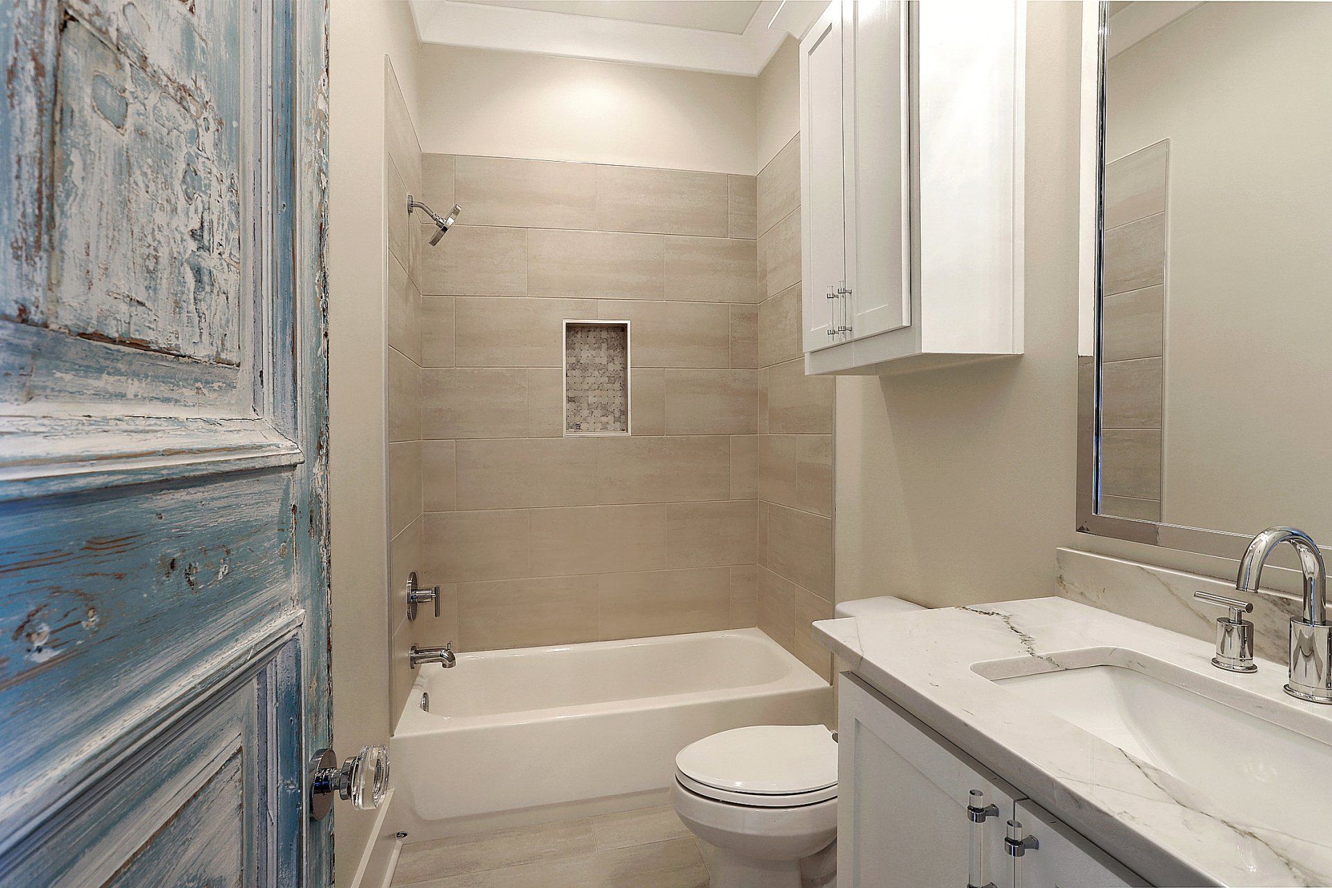 bathroom remodel with light colors