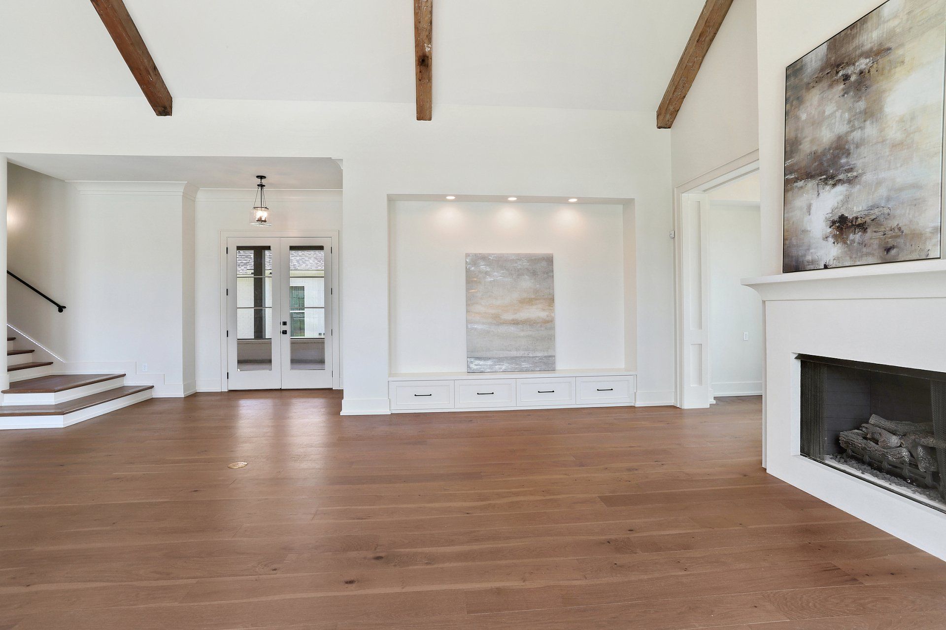 custom home living room by LF builders