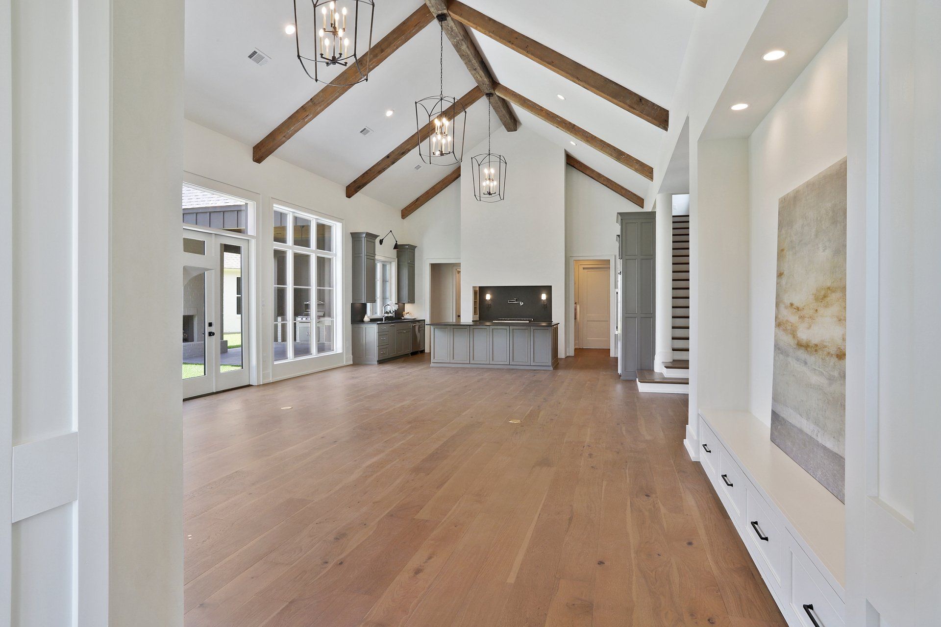 custom home living space