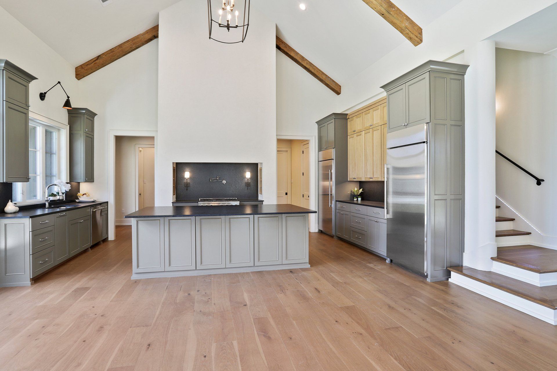 custom home living room