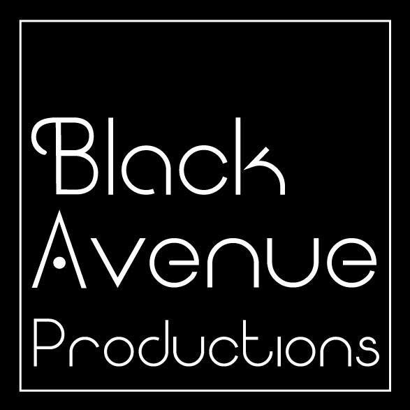 The logo for black avenue productions is white on a black background.