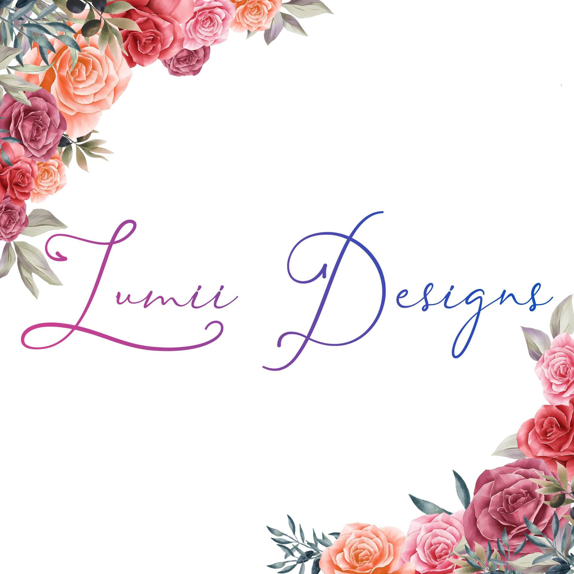 A logo for a company called lume designs with a wreath of flowers.
