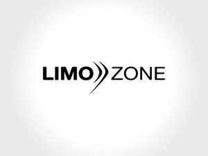 A black and white logo for limo zone