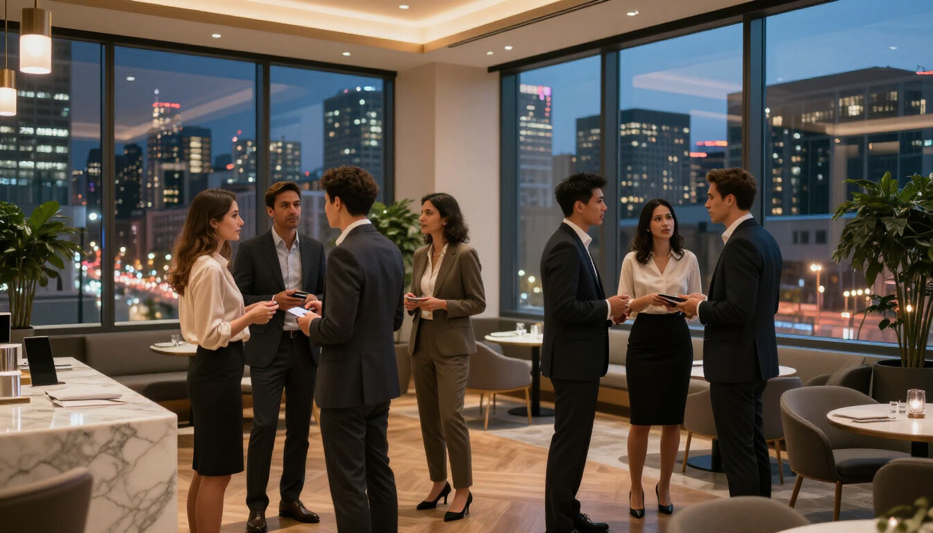 CEO en un evento de networking de alto nivel