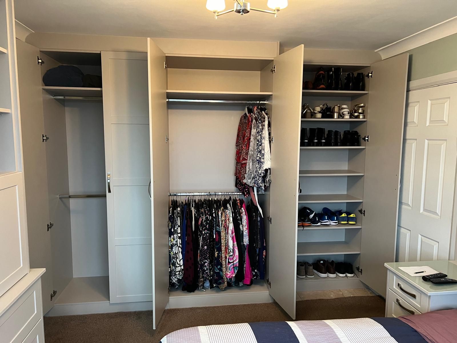 Custom fitted wardrobe installed in a Garforth home by Applefitted