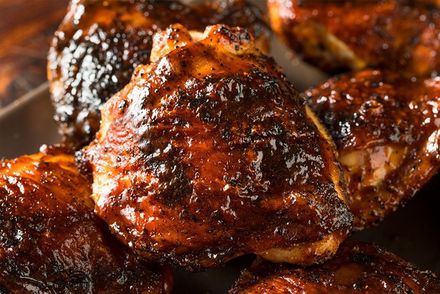 Closeup Grilled Barbecue Chicken Thighs — Milwaukee, WI — Gold Rush Chicken