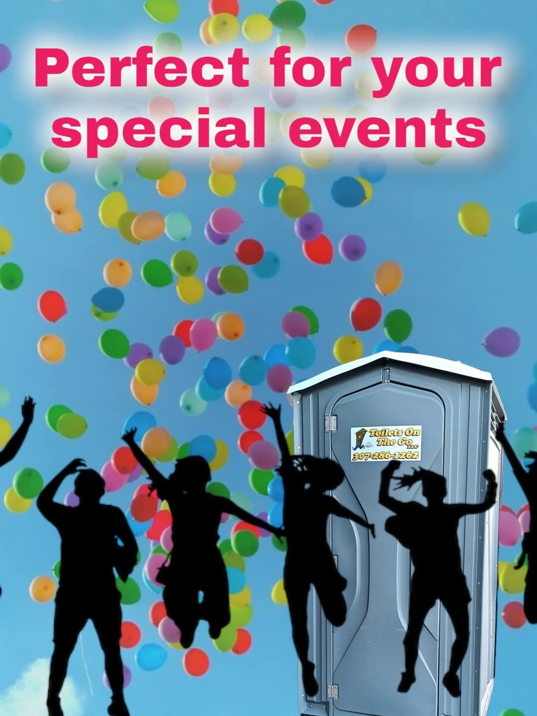 A Poster That Says Perfect for Your Special Events | Cheyenne, WY | Toilets On The Go, LLC