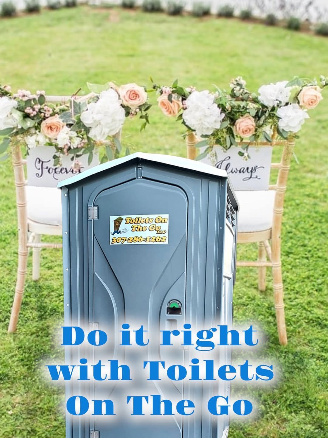A Portable Toilet is Sitting on Top of a Lush Green Field  | Cheyenne, WY | Toilets On The Go, LLC