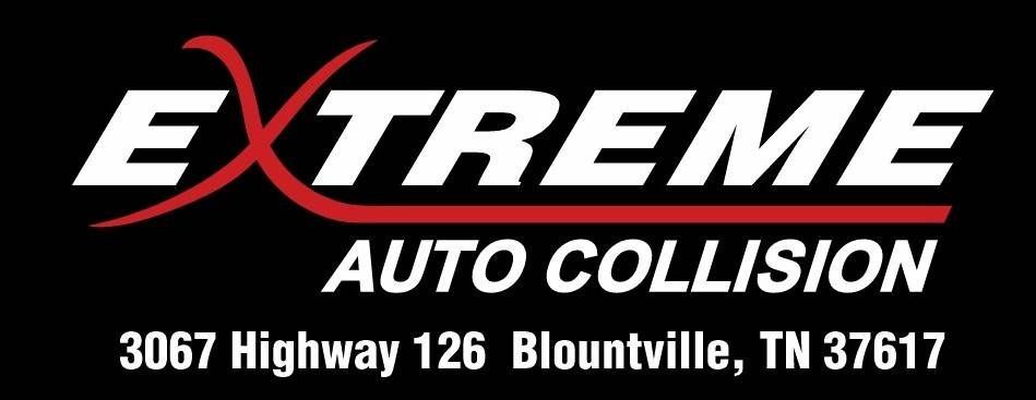 Extreme Auto Collision business card with address 3067 Highway 126, Blountville, TN 37617 and phone numbers 423-574-4450.