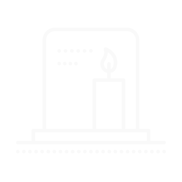 Icona di una lapide con una candela